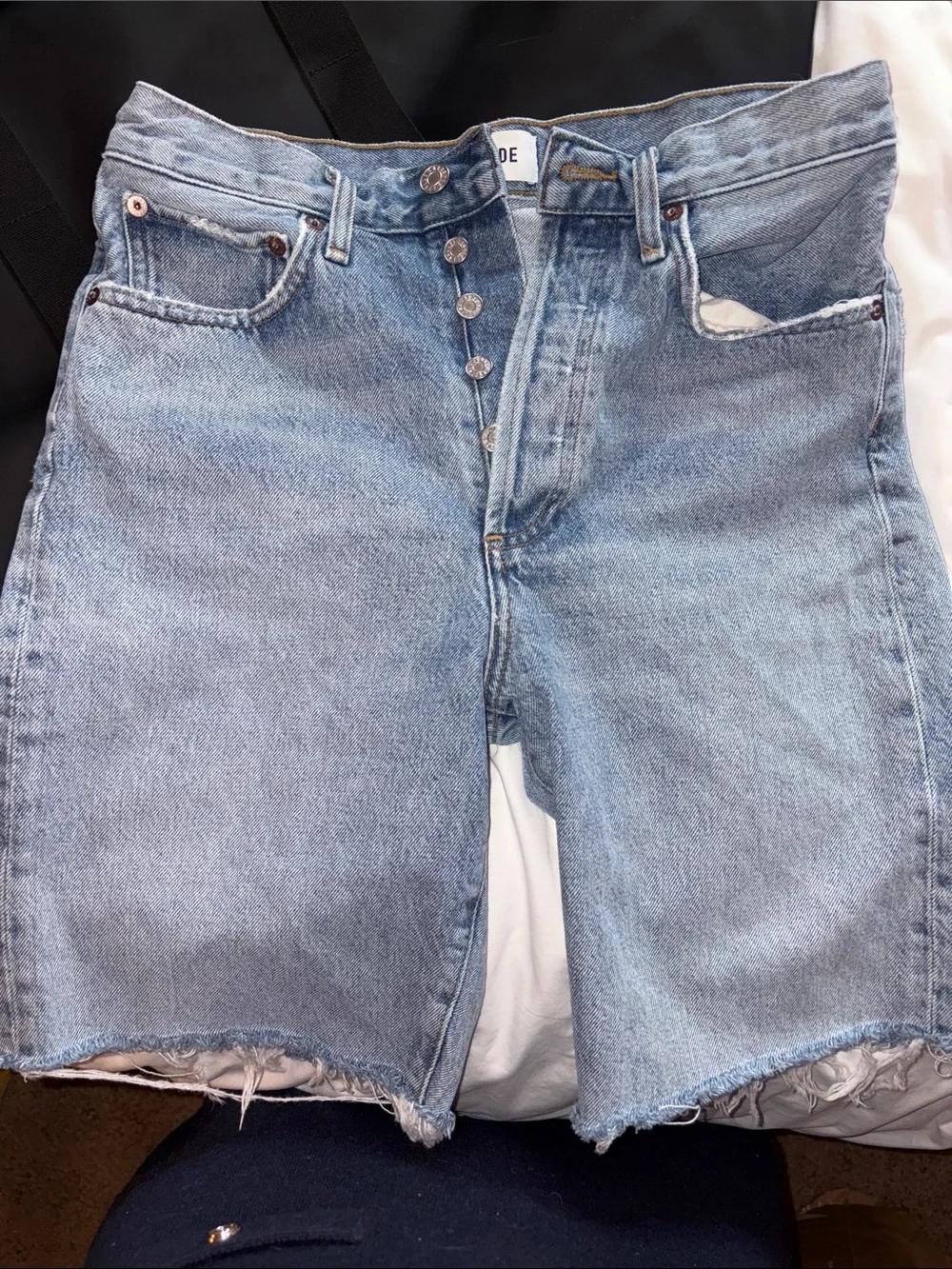AGOLDE 90’s Short in Force Light Wash Long Denim Bermuda Shorts